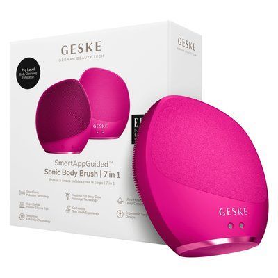 Ультразвукова щітка для тіла та інтенсивний пілінг GESKE Sonic Body Brush&Intensive Exfoliator 7в1 magenta HB0355 фото