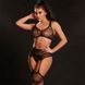 Комплект бодістокінг JSY &laquo;Твоя Луїза&raquo; One Size, Black, топ, панчохи-стокінги, імітація гартерів, сіт SO9262 фото 3