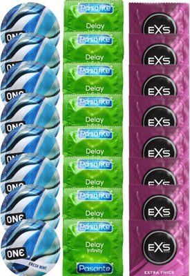 Набор 24 шт ONE Fresh Mint + Delay Infinity + EXS Extra Thick SOS7490 фото