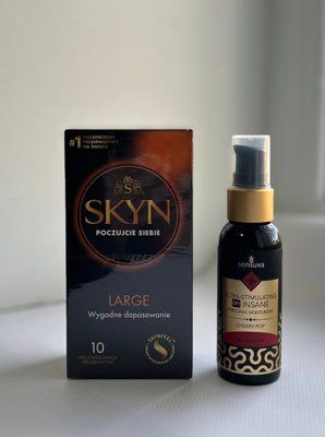 SKYN Large &mdash; 10 шт та Лубрикант Sensuva - Ultra-Stimulating On Insane Cherry Pop 57 ml SOS1040 фото