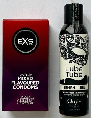 Набір EXS Mixed Flavoured 12 шт + Лубрикант SEMEN LUBE Intimate Gel, 150 мл ORGIE SOS3239 фото