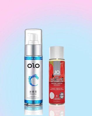 Набір - Лубрикант OLO Cooling 60 мл (охолоджуючий) та Лубрикант System JO H2O &mdash; WATERMELON 60 мл LB1 фото