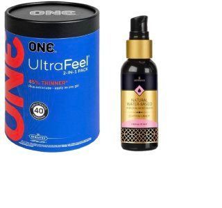 ONE UltraFeel 2-в-1. 40 шт.+ Смазка на водной основе Sensuva Natural Water-Based Cotton Candy (57мл) SOS6465 фото