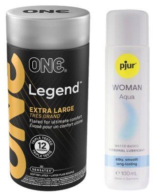 Набор ONE Legend Extra Large 12 шт + Pjur Woman Aqua 100 мл SOS13107 фото