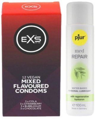 Набір EXS Mixed Flavoured (12 шт) + pjur MED Repair Glide 100 мл SOS13457 фото