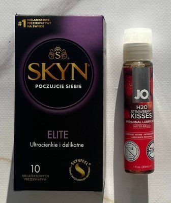 Комплект SKYN Elite 10шт + Змазка System JO H2O &mdash; Strawberry Kiss (30 мл) SOS2138 фото