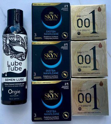 Набір 18 шт OLO Лід і Полум'я 001 + Skyn Extra Lube + Лубрикант SEMEN LUBE 150 мл Orgie SOS3838 фото