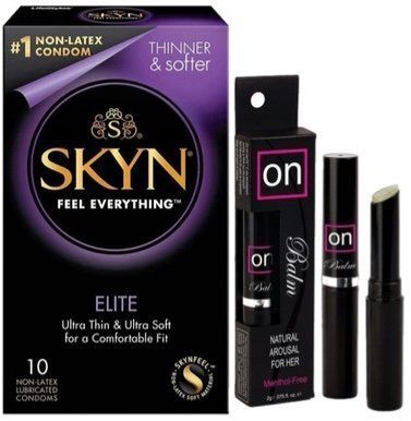 Набор из SKYN Elite (10 шт) + бальзам-вибратор Sensuva ON Arousal Balm for Her SOS9746 фото