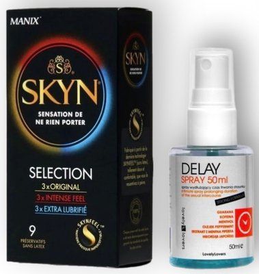 Набор из SKYN Selection (9 шт) + Пролонгатор LOVELY LOVERS DELAY SPRAY 50 ML SOS8886 фото