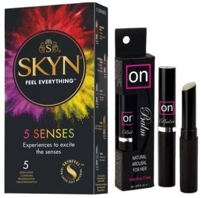 Набор из SKYN 5 Senses + Возбудимый суперстойкий бальзам для клитора Sensuva - ON Arousal Balm for Her SOS9636 фото