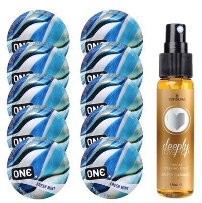 Комплект ONE Fresh Mint 10 шт + Sensuva Deeply Love You &ndash; Salted Caramel, 29 мл SOS13808 фото
