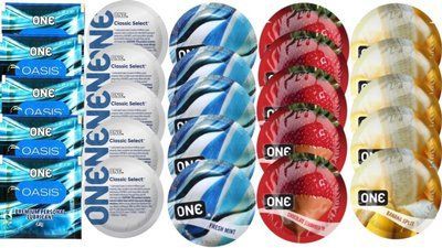 Набор из 25 шт One Oasis Premium + ONE Classic Select + ONEFreshMint + ONEChocolateStrawberry + ONEBanana SOS8488 фото