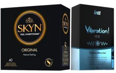 SKYN ORIGINAL 40 шт + Intt Vibration Ice (15 мл) SOS7091 фото