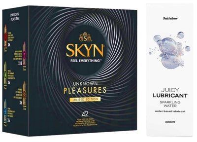 Набор Лубрикант Satisfyer Sparkling Water 300мл + SKYN Pleasures 42 шт. SOS12707 фото