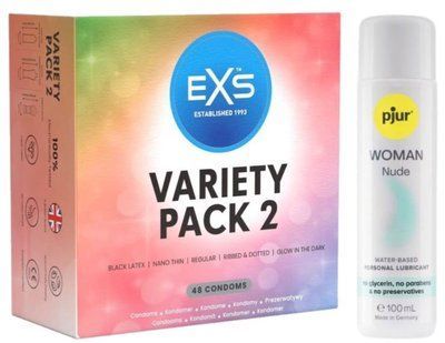 Набір EXS Variety pack 2 (48 шт) + pjur Woman Nude 100 мл SOS13407 фото