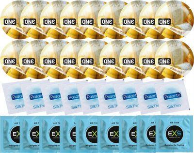 Набор 36 шт ONE Banana Split + Pasante Silk + EXS Air Thin SOS7789 фото