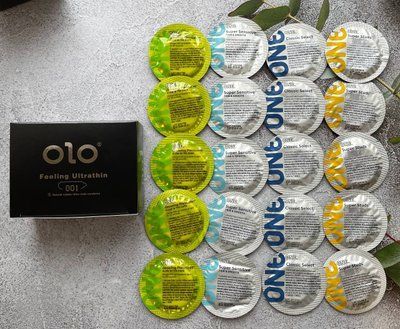 Набір 30 штук OLO Feeling Ultrathin 001 + ONE Super Studs, Super Sensitive, Classic, Glowing Pleasures SOS2288 фото