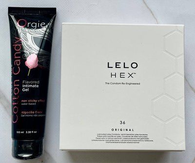Набір LELO HEX Original 36 шт - Лубрикант ORGIE LUBE TUBE цукрова вата, 100 мл SOS2938 фото