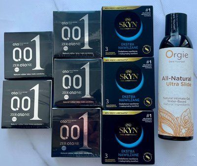 Набір 24 шт OLO Feeling Ultrathin 001 + Skyn Extra Lube + Лубрикант ALL-NATURAL Ultra Slide 150 мл Orgie SOS3788 фото