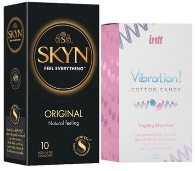 Набор из SKYN Original (10 шт) + Жидкий вибратор Intt Vibration Cotton Candy (15 мл) SOS9896 фото