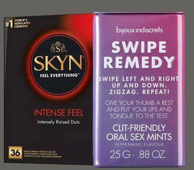 Комплект Skyn ​​Intense feel 36 штук + Мятные конфеты Bijoux Indiscrets Swipe Remedy &ndash; clitherapy oral sex mints SOS5404 фото