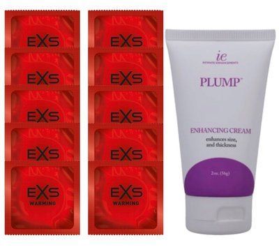 Комплект EXS Warming 10 шт + Doc Johnson Plump Enhancing Cream For Men (56 г) SOS14359 фото