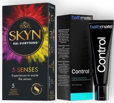 Набір з SKYN 5 Senses + Пролонгатор Bathmate Control (7 мл) SOS8836 фото
