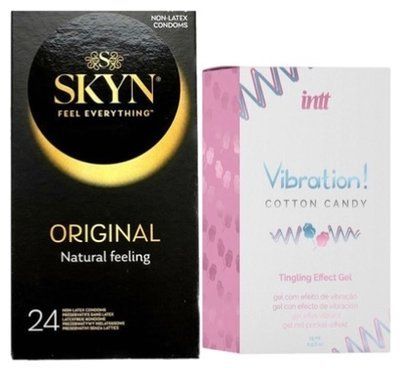 Набор из SKYN ORIGINAL 24 шт. + Жидкий вибратор Intt Vibration Cotton Candy (15 мл) SOS9996 фото