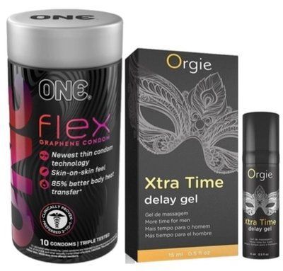 Набор из 10 шт ONE Flex графен + Пролонгатор X-TRA TIME, 15 мл ORGIE SOS9286 фото