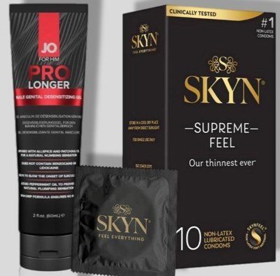 SKyn ​​Supreme Feel 10 штук + Пролонгатор System JO Prolonger Gel (60 мл) SOS5127 фото