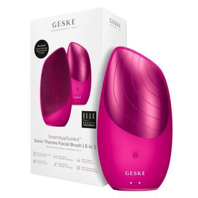 Електронна звукова термо щітка для обличчя GESKE Sonic Thermo Facial Brush 6в1 magenta HB0076 фото