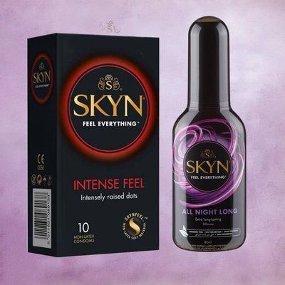 Набір SKYN Intense Feel 10 шт та Лубрикант Skyn All Night Long (80 мл) SOS4387 фото