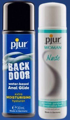 Набір лубрикантів pjur backdoor Comfort water glide 30 мл + pjur Woman Nude 100 мл LB347 фото