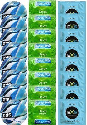 Набор 24 шт ONE Fresh Mint + Delay Infinity + EXS Air Thin SOS7491 фото