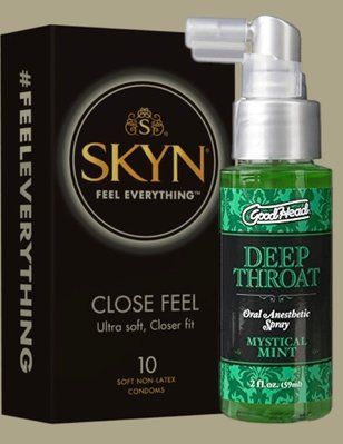 Набор SKYN Close Feel пачка 10 штук + Спрей для минета Doc Johnson GoodHead DeepThroat Spray - Mystical Mint 59 мл SOS5026 фото