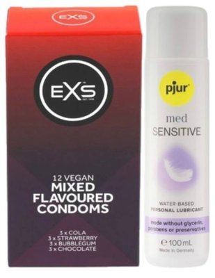 Набір EXS Mixed Flavoured (12 шт) + pjur MED Sensitive Glide 100 мл SOS13458 фото