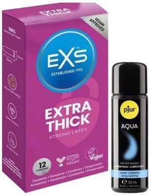 Набір EXS Extra Safe (12 шт) + pjur Aqua 30 мл SOS13558 фото