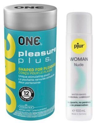 Набор ONE Pleasure Plus 12 шт + Лубрикант Pjur Woman Nude 100 мл SOS13058 фото
