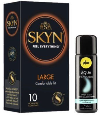 Набор Skyn ​​Large 10 шт + pjur Aqua Panthenol 30 мл SOS13358 фото