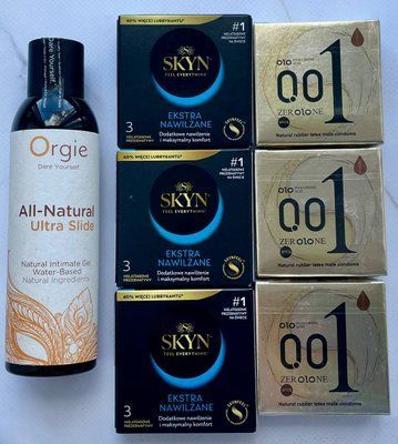 Набір 18 шт OLO Лід і Полум'я 001 + Skyn Extra Lube + Лубрикант ALL-NATURAL Ultra Slide, 150 мл Orgie SOS3839 фото
