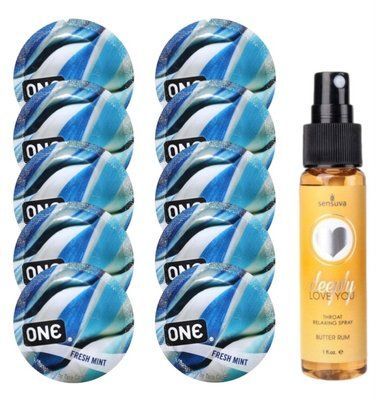 Комплект ONE Fresh Mint 10 шт + Sensuva Deeply Love You &ndash; Butter Rum, 29 мл SOS13809 фото