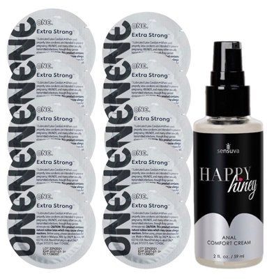 Комплект ONE Extra Strong 10 шт + Sensuva Happy Hiney (59 мл) SOS14159 фото