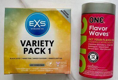 Комплект резинок ONE Flavor Waves 12 шт - EXS Mixed Variety Pack 1, 48 шт SOS3139 фото