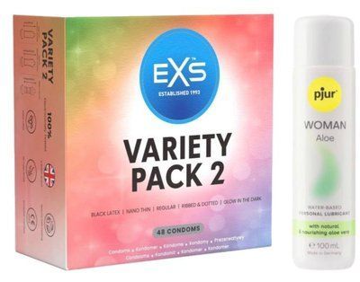 Набір EXS Variety pack 2 (48 шт) + pjur Woman Aloe 100 мл SOS13408 фото