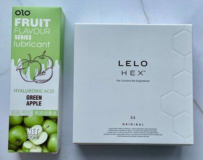 Комплект LELO HEX Original 36 шт + Гель-лубрикант яблуко 120 мл OLO SOS3689 фото