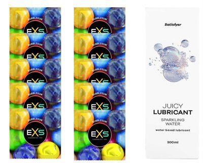 Комплект: EXS BUBBLEGUM 10 шт. + Лубрикант Satisfyer Sparkling Water 300 мл SOS11454 фото