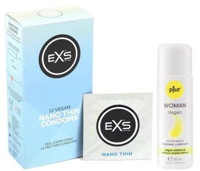 Набір EXS NANO Thin (12 шт) + pjur Woman Vegan 30 мл SOS13508 фото