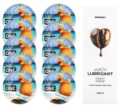 Набор One Island Punch 10 шт. + Лубрикант Satisfyer Crazy Crave 300 мл SOS12406 фото