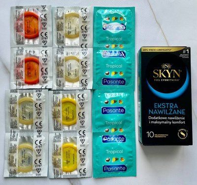 Набір Skyn Extra Lube 10 шт + Pasante Tropical 12 шт SOS3039 фото