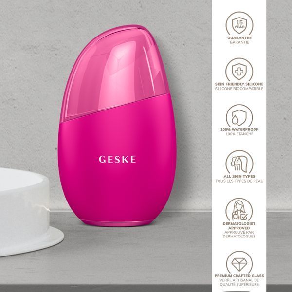 Масажер для обличчя GESKE Cool&Warm Eye and Face Massager 7в1 magenta HB0289 фото